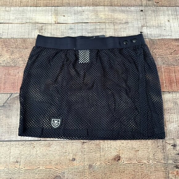 Trendy Mesh Skirt By TOF Paris Black Designed Sewn In Paris Stylish Fetish Wear - Picture 1 of 9